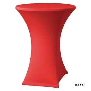 Stretch hoes (rood) zonder top cover – Statafel (Ø 85 cm)