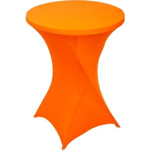 Stretch hoes (oranje) zonder top cover – Statafel (Ø 85 cm)