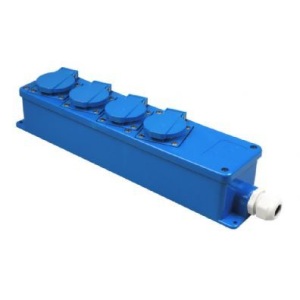 Schuko verdeelblok 4-weg 10 mtr.