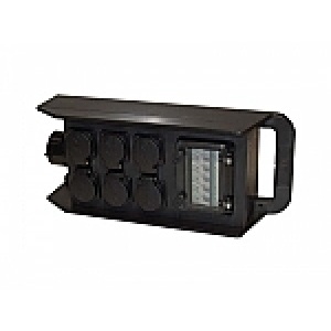 CEE 32A distro 32A in -> 6x16A schuko uit gezekerd