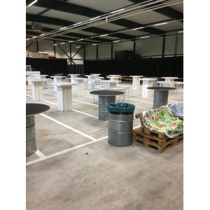 Set Olie drum tafel 120cm rond