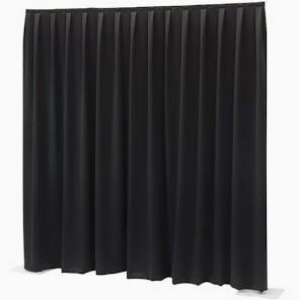 Wentex Pipe & Drape backdrop zwart pleated satin H=3,00m B=3,00m