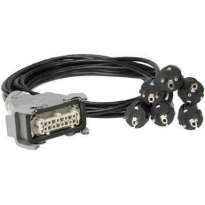 Harting 16pins break in box 8x shuko stekker -> harting 16pins fm stekker