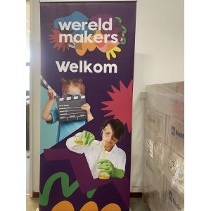 Wereld makers welkom roll-up banner
