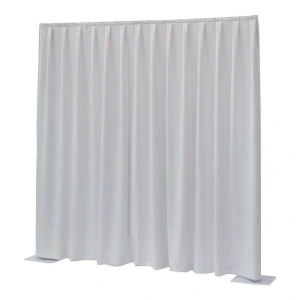 Wentex Pipe & Drape backdrop block out Wit pleated satin H=3,00m B=3.30m