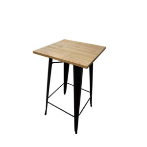 Statafel (industrieel) zwart (houten blad)